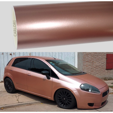 ʻO Satin Metallic Rose Gold Car Car i ka lole Vinyl Black