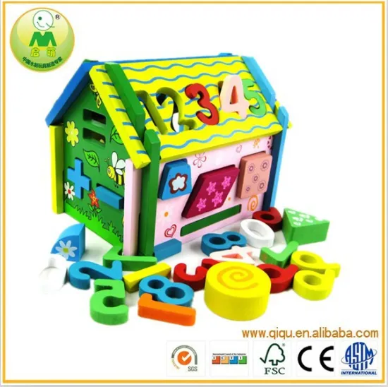 Wooden Match Toy Block House Wisdom House