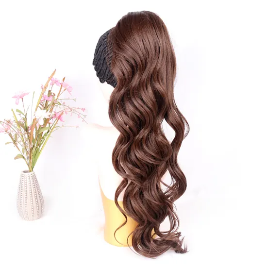 Japanese Hair High Quality Ombre Kid Curly Loose Wave Wrap Yaki Ponytail Extensions Red Quality Synthetic Ponytail