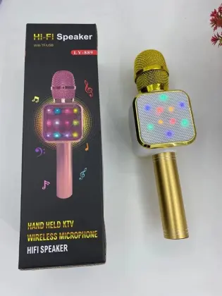 Wholesale Portable Wireless Microphones with Bluetooth Speaker and Colorful Lights - OEM Custom Logo Gift Handheld Microphone