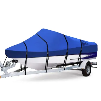 600D Oxford Anti Tear Waterproof Pontoon Boat Cover for 15FT-17FT Boats