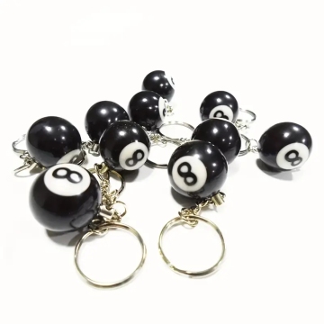 Fashion Creative Byliard Pool Caychain - Black № 8 смола Ball Ball Cring