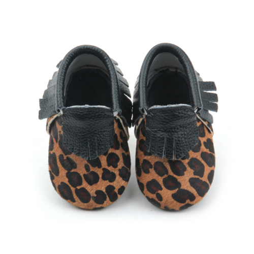 Baby Leopard Leather Moccasins Real Leather Baby Leopard Patterns Moccasins Factory