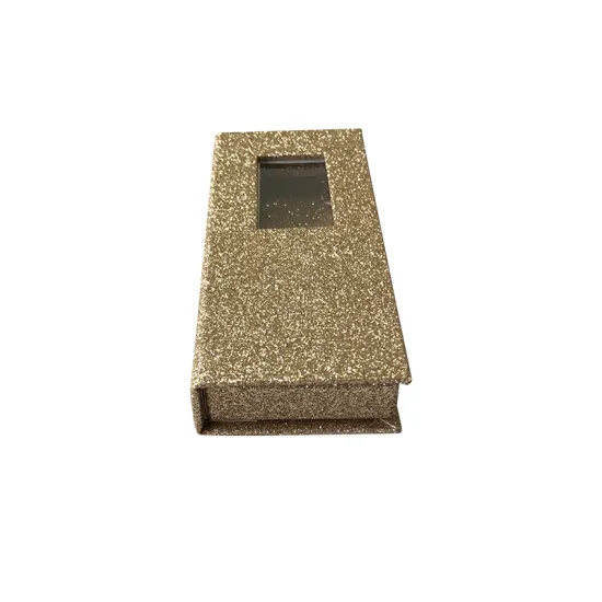 Gold Glitter Logo Foiled Magnetic Eyelashes Paper Box