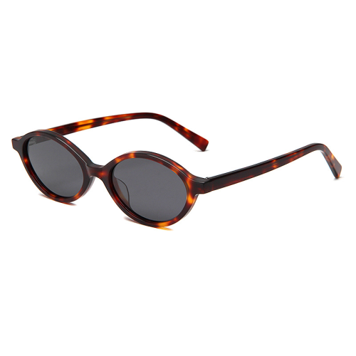 Vintage Slim Oval Solid Acetate Sunglasses ME2012