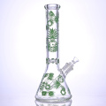 35 cm/13.8in, Hippiesglass, 2 colores de vaso de vaso de vidrio con piña y engranaje de dibujos animados, tubería de agua de vidrio de borosilicato, cachimba de vidrio