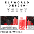 Nova marca elfbar 5000 elfworld de6000 vape descartável