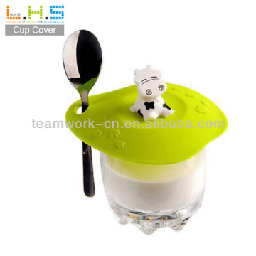 Lovely calf disposable silicone coffee mug lids