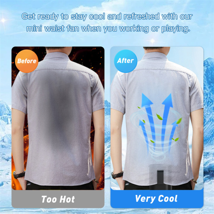 Χειροκίνητη μέση που κρέμεται ανεμιστήρα Mini USB Rechargable Portable