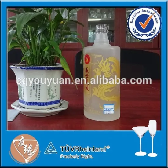 500ml glass spirit bottles with dragon decal