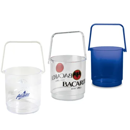 High Quality Custom Logo 38oz Round Plastic PS Bacardi Ice Bucket