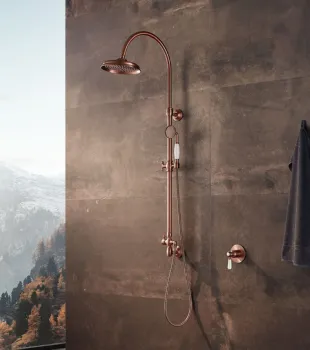 Retro shower column kit for hotel bathroom
