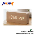 Bambus Farbe Desktop Uhr Alarm mit LED-Anzeige