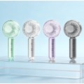 Ventilador portátil sem escova transparente com luz LED