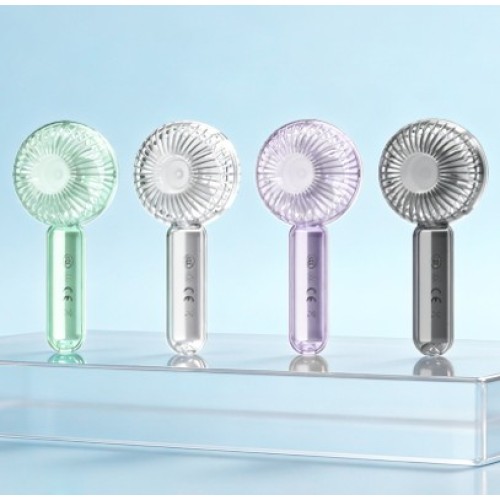 Ventilador portátil sem escova transparente com luz LED