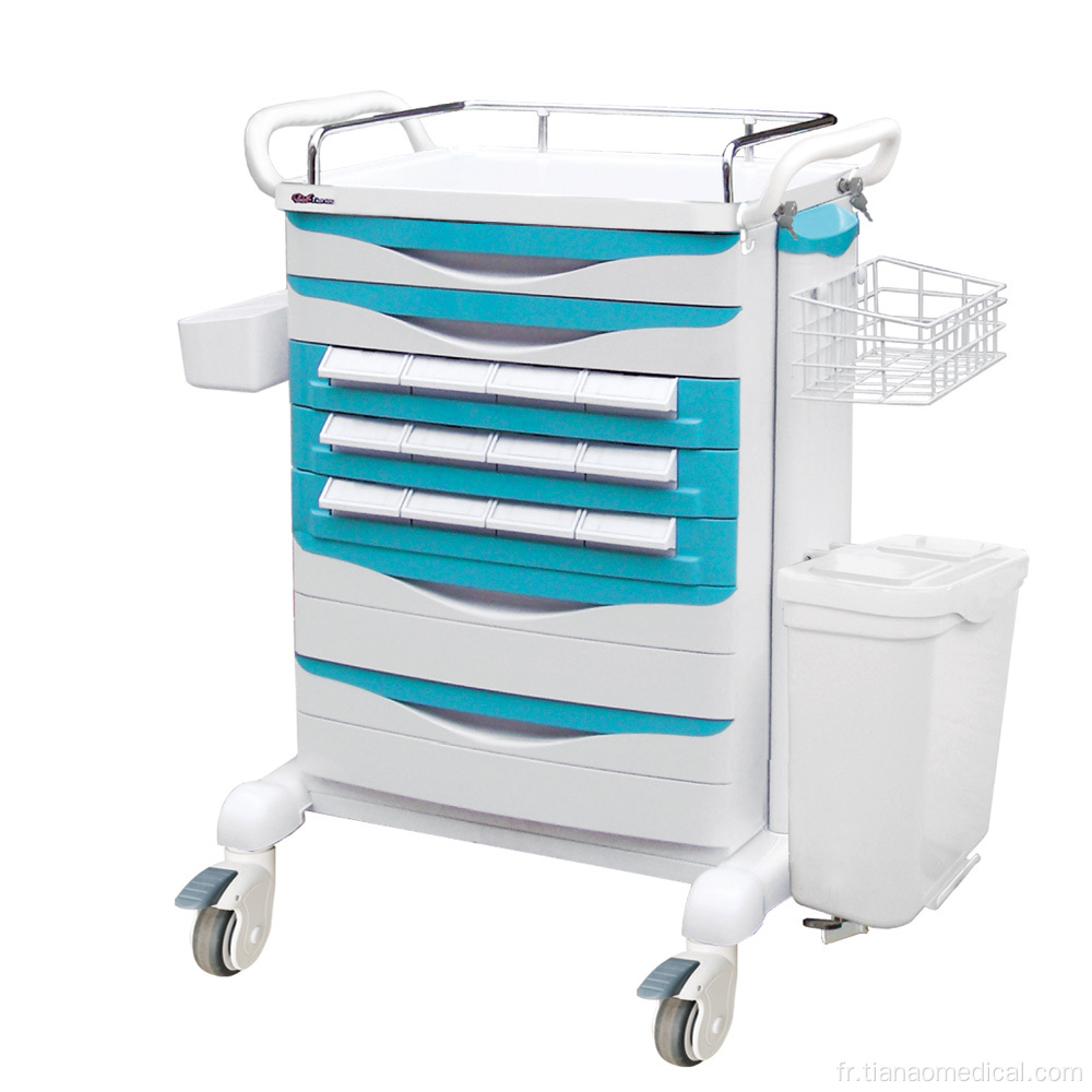 Chariot pratique de médecine d&#39;ABS en acier d&#39;hôpital