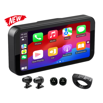 Wireless Remote Control Motorcycle GPS Navigation with 1080P Camera, TPMS, and Carplay Screen