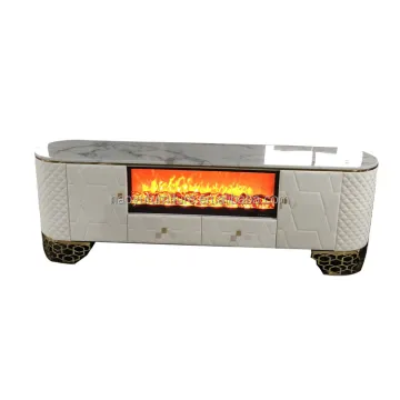 modern electric fireplace  tv stand stainless steel leg tv stand with led fire place