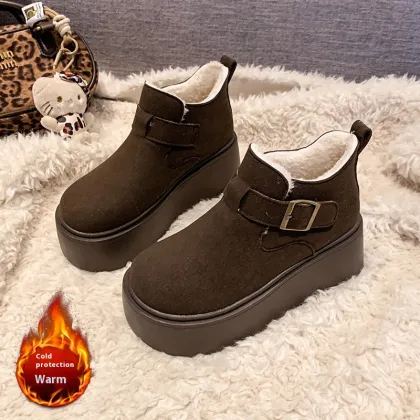 2024 Winter Women's Birkenstock Platform Snow Boots with Fleece Liner