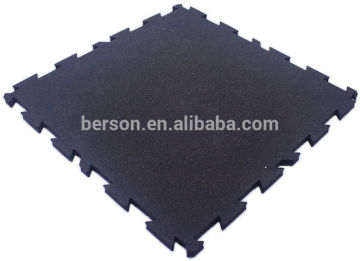 gym equipment interlocking mat/ non toxic rubber interlocking mat / acoustic rubber interlock mat