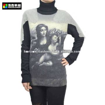 Digital Printed Cashmere Sweater, Top Brand Delicate Sweater