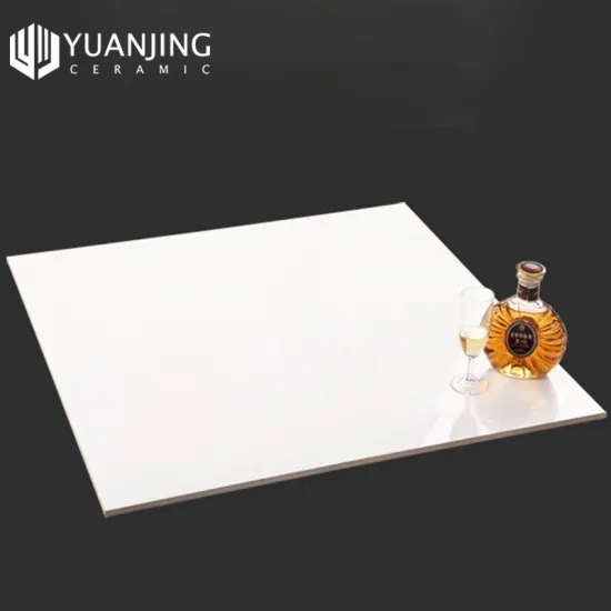 800x800mm Glossy White Ceramic Porcelain Floor Tiles: Natural Stone Look with Anti-Slip Finish for Bedrooms and Living Rooms
