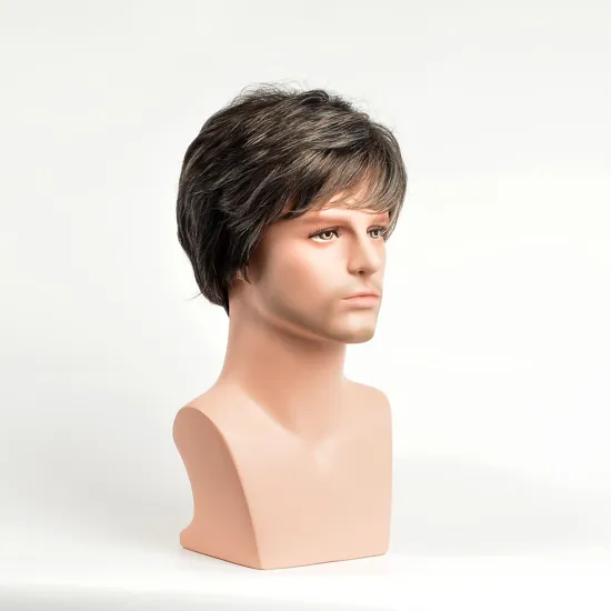 wholesale cheap heat resistant wigs for man short back synthetic hair wig