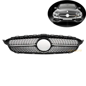 W205 Diamond Front Grille ABS Bumper Facelift Kit for Mercedes-Benz C-Class 2015-2018