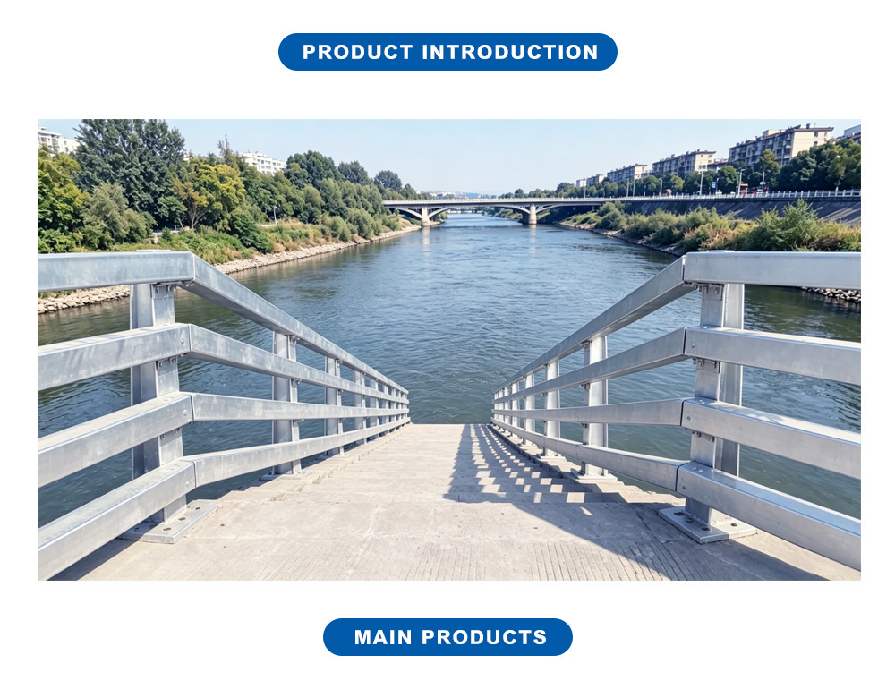 Galvanized Steel Bridge Crash Guardrail X