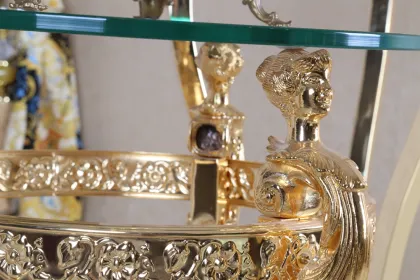 Medieval Home Decor: Copper Flower Stands and Interior Furnishings