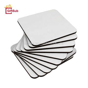 Wholesale Customizable Double-Sided Wood MDF Coffee Cup Mats and Sublimation Blank Square Tea Cup Holders