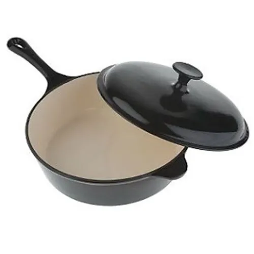 Enamel Cast Iron Pot With Long Handle