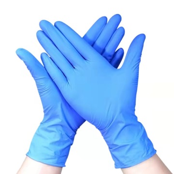 Strong Endurance Non-Slip Blue Vinyl Nitrile Blend Gloves