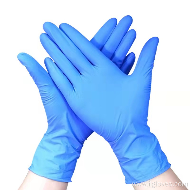 Strong Endurance Non-Slip Blue Vinyl Nitrile Blend Gloves