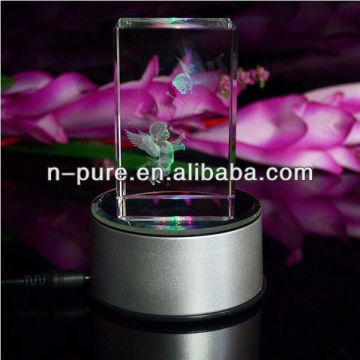 High Quality 3D Laser Crystal with Led Light Base