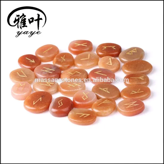 Wholesale Reiki healing rune stone: red aventurine gemstone rune set