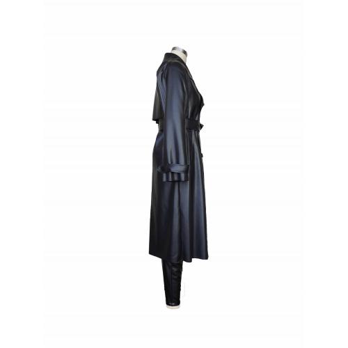 Women`s Black PU Windbreaker