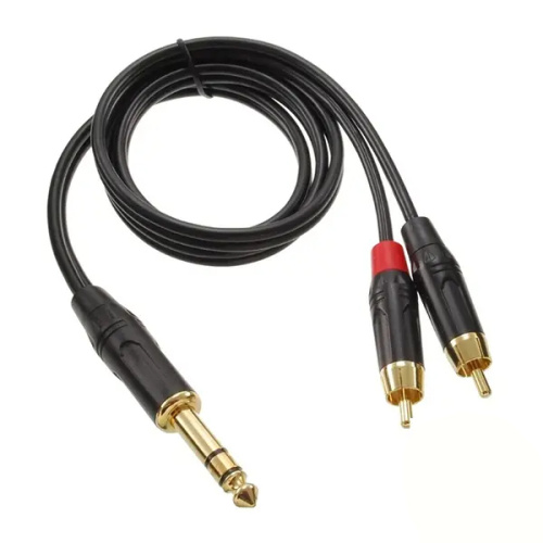 6.35mm TRS Stereo Male RCA Audio Cable