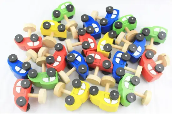 Wooden kids educational DIY Toys, Wooden Cars and traffic signs (Accessories for Roller Coaster Track)