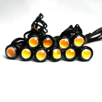 12 فولت سيارة Eagle Eagle Drl LED أضواء الركض أثناء النهار لمدة 23 ملم و 18 ملم ، ونسخة احتياطية عكس مصابيح إشارة وقوف السيارات