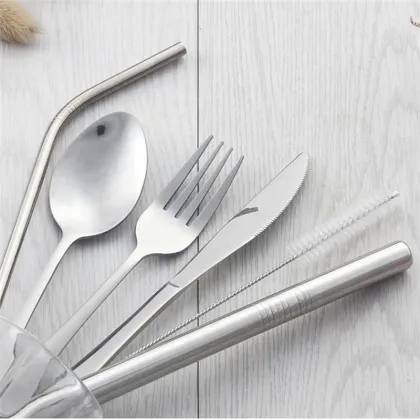 Metal Stainless Steel Tableware Set Portable