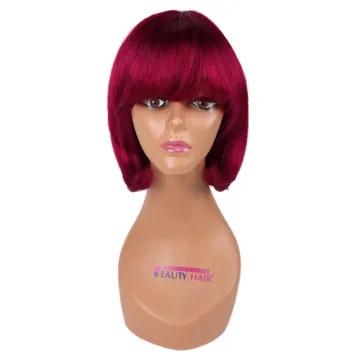 Wholesale Brazilian Short Colored Bob Wig 100% Remy Cuticle Aligned Virgin Human Hair Wig For African American Black Women