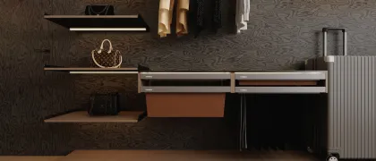 High-end custom wall-mounted cloakroom setup