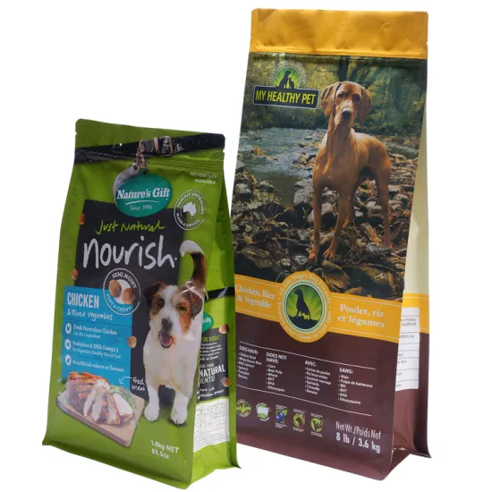 Bottom With Zipper Packaging Aluminum Pet Food Bag