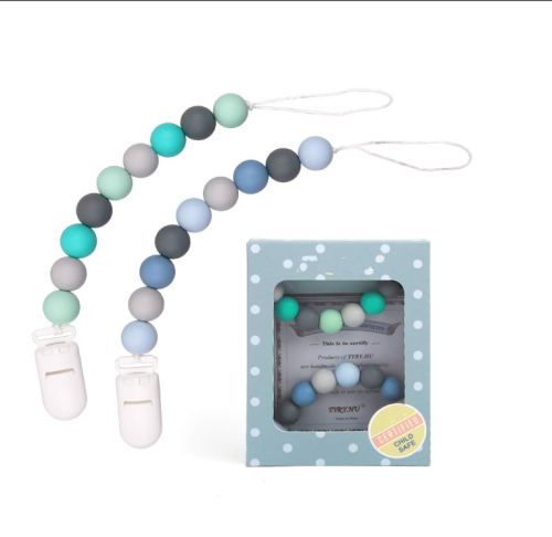 BPA 무료 실리콘 아기 젖꼭지 클립 홀더