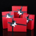 Wholesale Paper Packaging Red Gift Box Ribbon