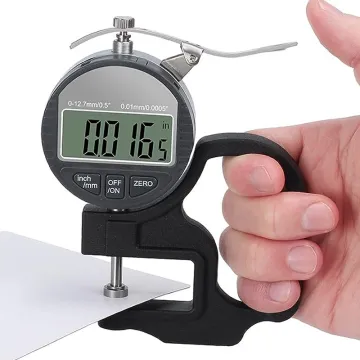 Digital Thickness Meter 0.01mm/0.001mm Resolution - Plastic Thickness Gauge 0-12.7mm