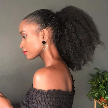 Beauty Youth Afro Puff Drawstring Ponytail Human Hair Bun For Black Women 150% Density 10A Brazilian Virgin Human Hair