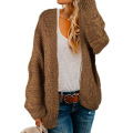 Womens Open Front Long Sleeve Chunky Knit Cardigan