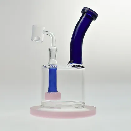 High Borosilicate Blue Glass Water Pipe color can be opition Hookah Multi-Tube Glass Water Pipe Around Backwater